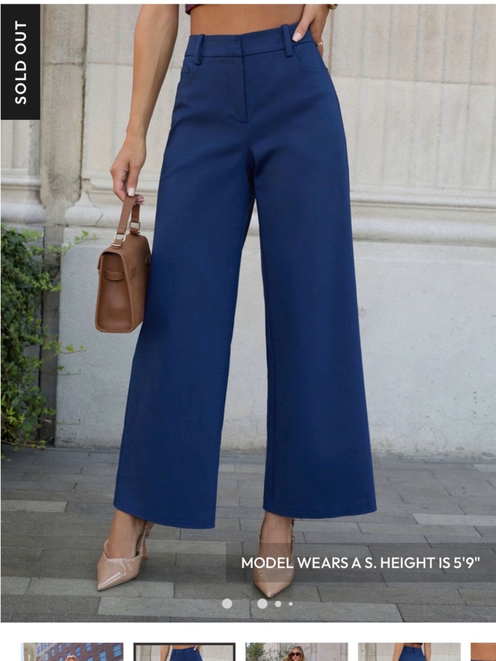 Vici Navy Wide-Leg High-Rise Pants